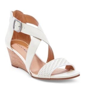 Lucky Brand Cream Wedge Sandals (9.5)
